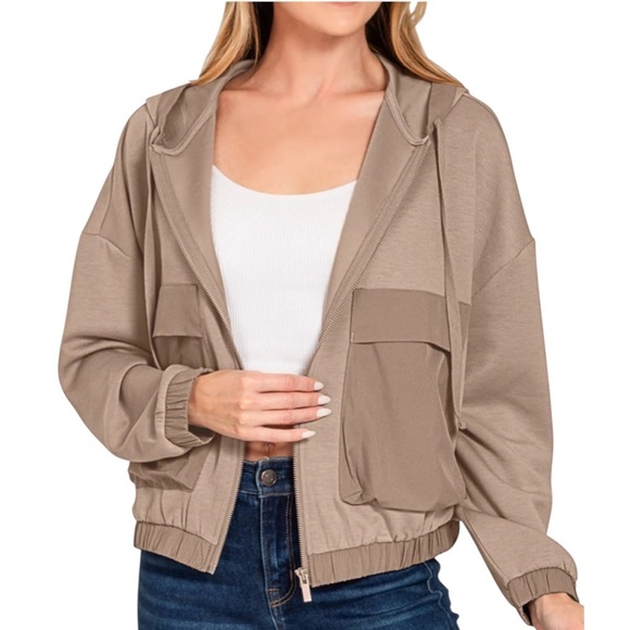 Ododos Jackets & Blazers - ODODOS Women's Light Brown Hooded Jacket